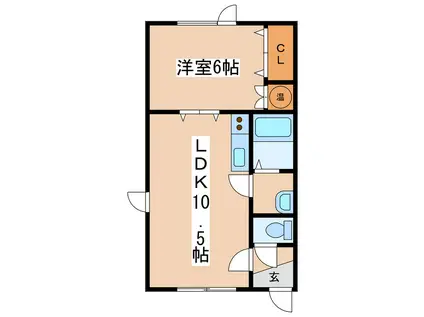 アーバン暁(1LDK/1階)の間取り写真