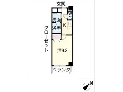 アズ徳重(1K/2階)の間取り写真