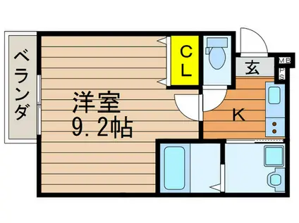 フジパレス牧野I番館(1K/1階)の間取り写真