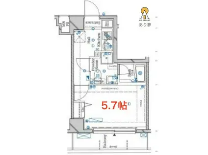 ラフィスタ 横浜 吉野町(1K/7階)の間取り写真