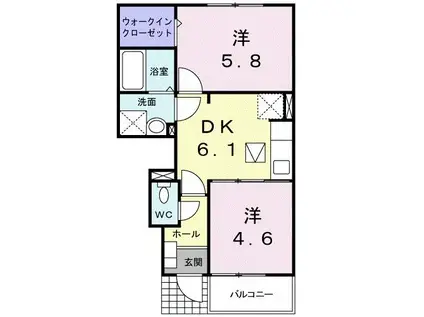 デコラシオン(2DK/1階)の間取り写真