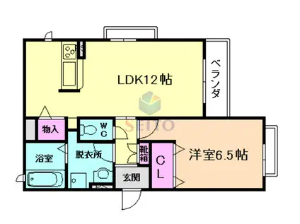 ベルマーリー(1LDK/2階)の間取り写真