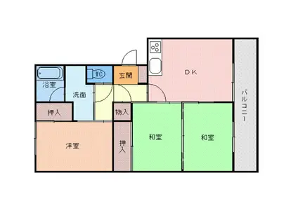 グラントゥール賀茂(3LDK/3階)の間取り写真