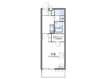 京王線 武蔵野台駅 徒歩9分 3階建 築15年(1K/1階)の間取り写真