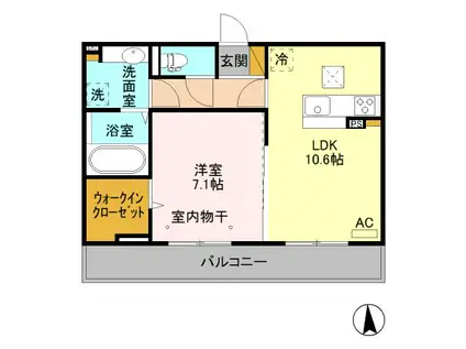 PLEASURE(1LDK/1階)の間取り写真