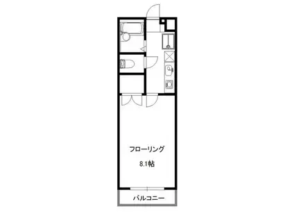 ガーデンワコーみずほ台(1K/1階)の間取り写真