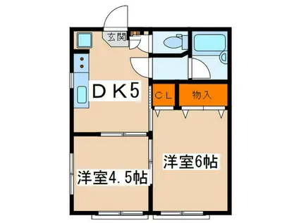 ラ・サーヤ(2DK/2階)の間取り写真