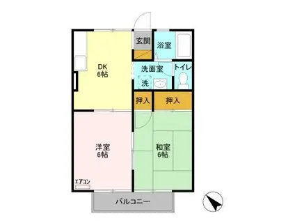 コアロード人見A(2DK/2階)の間取り写真