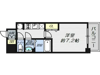 ファステート都島ピース(1K/5階)の間取り写真
