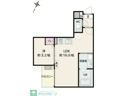 JACK UNOKIII(1LDK/1階)の間取り写真