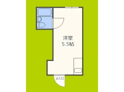 堀江グリーンハイツ(ワンルーム/6階)の間取り写真