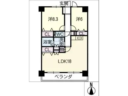 ブラエルメゾン青山1号棟(2LDK/6階)の間取り写真