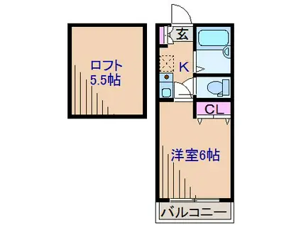 ジョイフルオークラNO38(1K/1階)の間取り写真