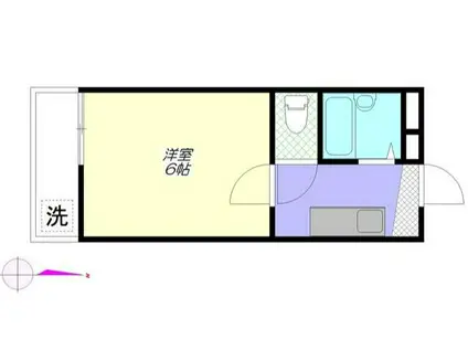 メゾンコバヤシ(1K/2階)の間取り写真