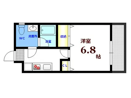ベルハーツ(1K/2階)の間取り写真