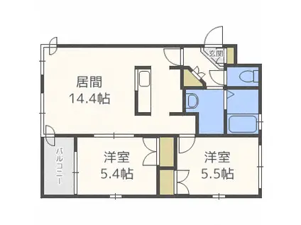 フォレスト宮の沢(2LDK/3階)の間取り写真