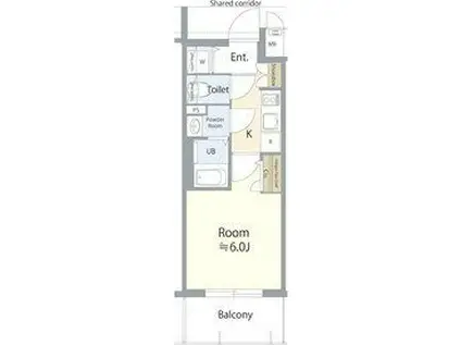 エスリード栄エステージ(1K/13階)の間取り写真