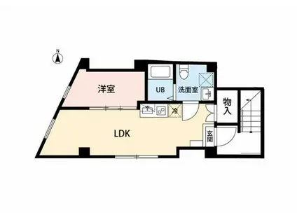 CREVE蒲田(1LDK/1階)の間取り写真