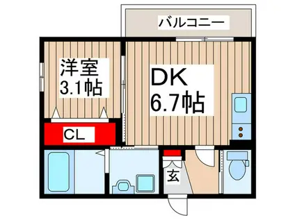 AJおおたかの森(1DK/3階)の間取り写真