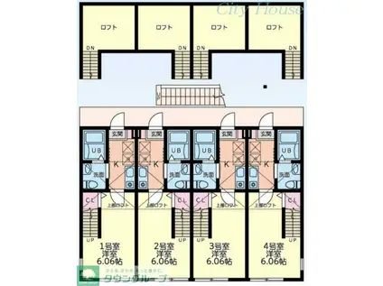 カーサ・ミラシア(1K/2階)の間取り写真