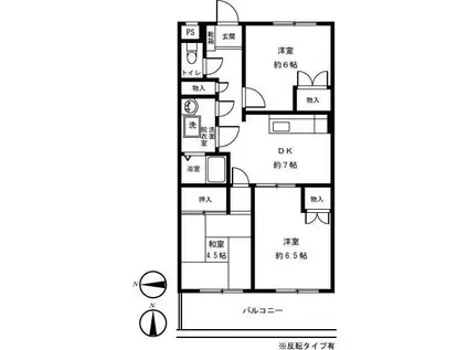 マグノリア千川(3DK/1階)の間取り写真