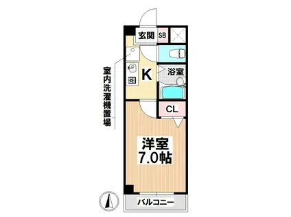 アネックス宝田(1K/2階)の間取り写真