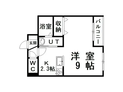 OBER白金(1K/2階)の間取り写真