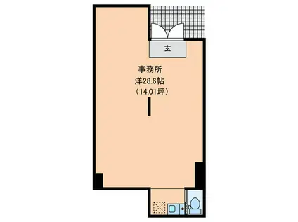 イージスワン(ワンルーム/1階)の間取り写真