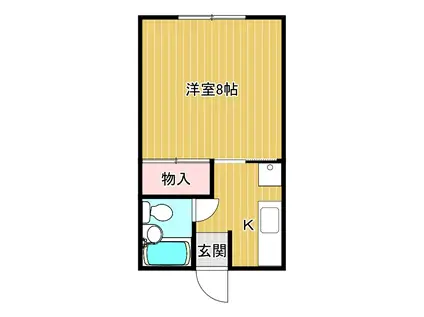 コーポチェリー(1DK/2階)の間取り写真