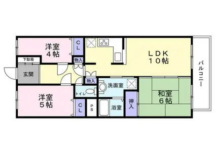 グランプレステージ神伊川谷(3LDK/5階)の間取り写真