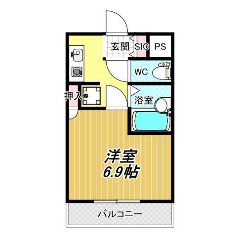 リーベハイツ青山(1K/1階)の間取り写真