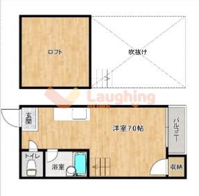 アイルパレス(ワンルーム/2階)の間取り写真