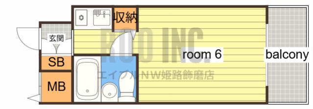 サニーパレス花北(ワンルーム/3階)の間取り写真