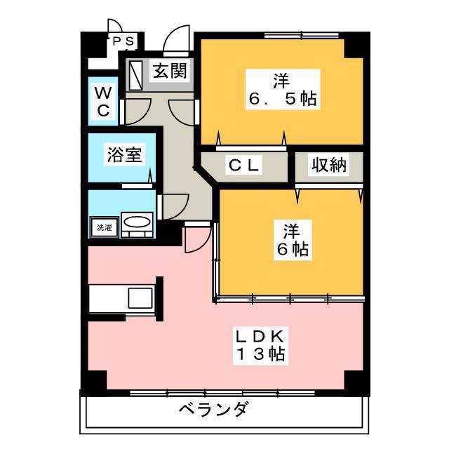 ソル・レヴェンテ(2LDK/2階)の間取り写真