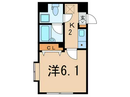 グリーンコート(1K/4階)の間取り写真