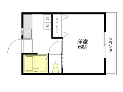 メイプルハイツ(1K/1階)の間取り写真