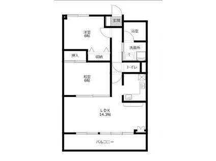 アーク本厚木(2LDK/2階)の間取り写真