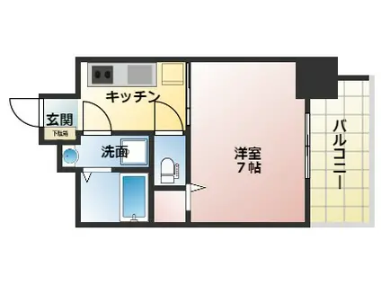 サンフィット・中田(1LDK/1階)の間取り写真