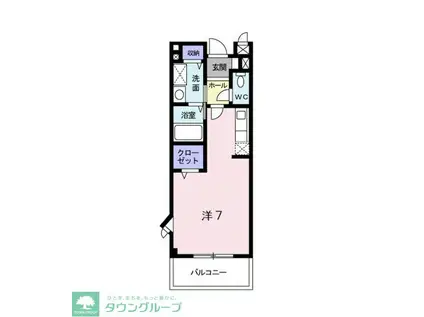 プロムナードB(ワンルーム/2階)の間取り写真