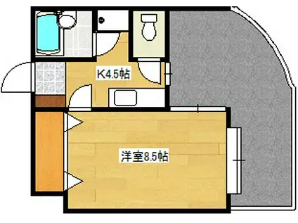 第5和秀ビル(1K/1階)の間取り写真