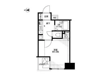 プレールドゥーク神田(1K/5階)の間取り写真