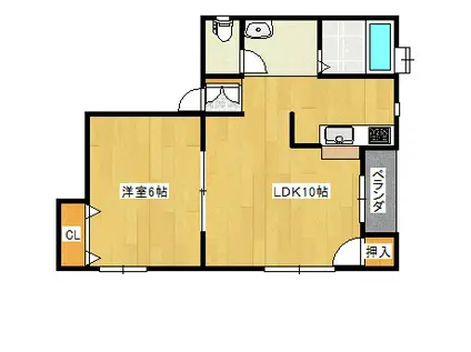 レ・シスコ(1LDK/3階)の間取り写真