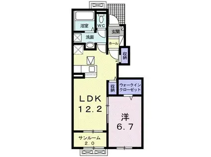 クラレスA(1LDK/1階)の間取り写真