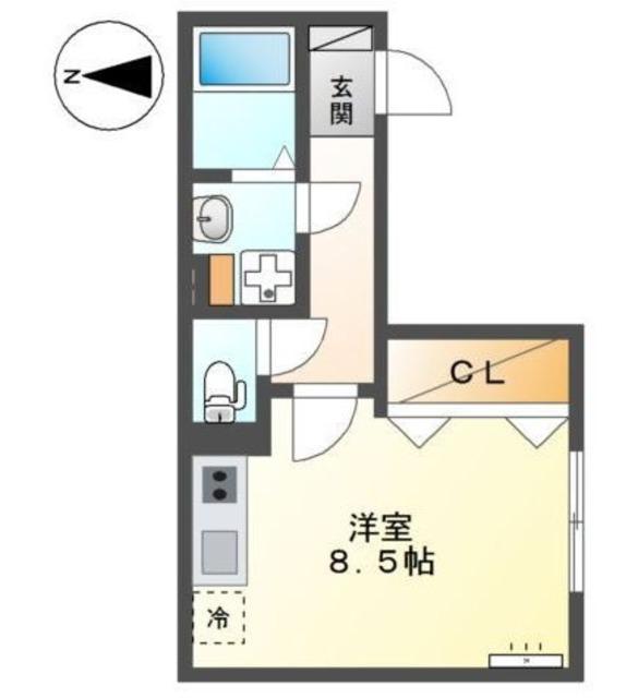 大田区大森西5丁目アパート(ワンルーム/1階)の間取り写真