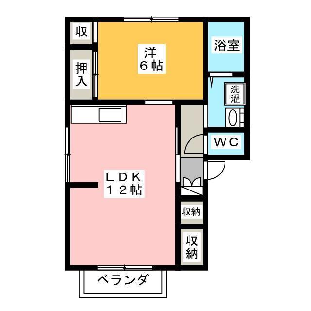 エトワールパレス(1LDK/2階)の間取り写真