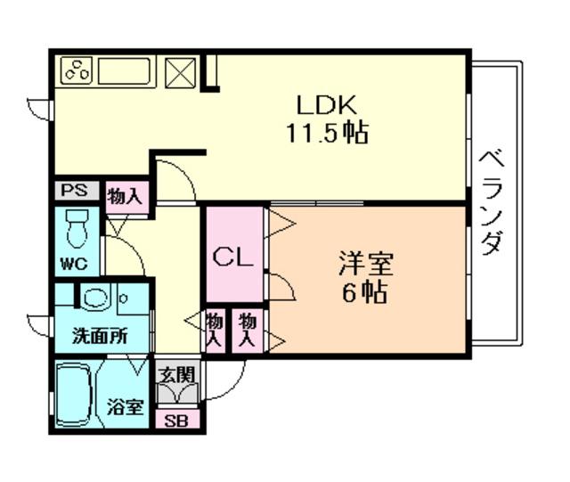 グリーンヴィレッジ A棟A棟(1LDK/1階)の間取り写真
