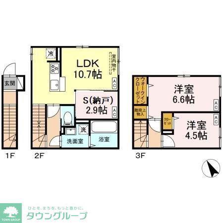 セレスティア柴又IV(3LDK/2階)の間取り写真