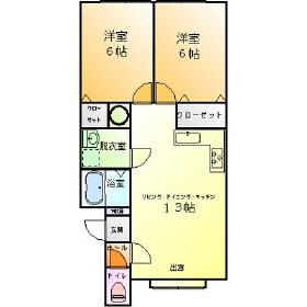 Mハイツ高砂12(2LDK/2階)の間取り写真