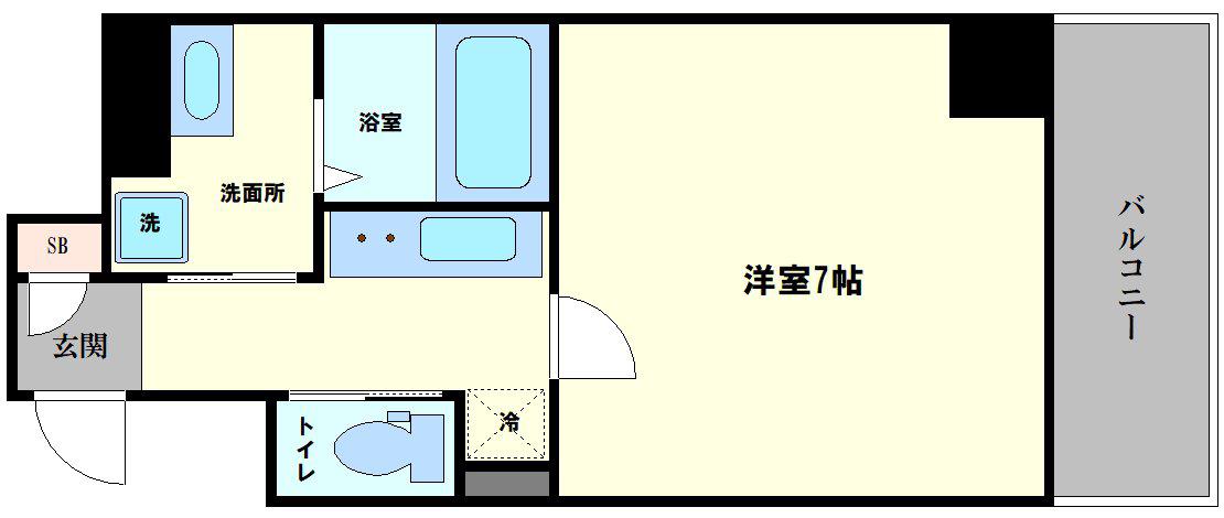 ARTIZA森ノ宮D.C(1K/2階)の間取り写真