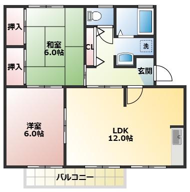 プレヤデスハイツ(2LDK/1階)の間取り写真